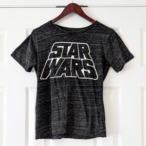 Star Wars Logo Size Large Grey and Black Women’s T-Shirt